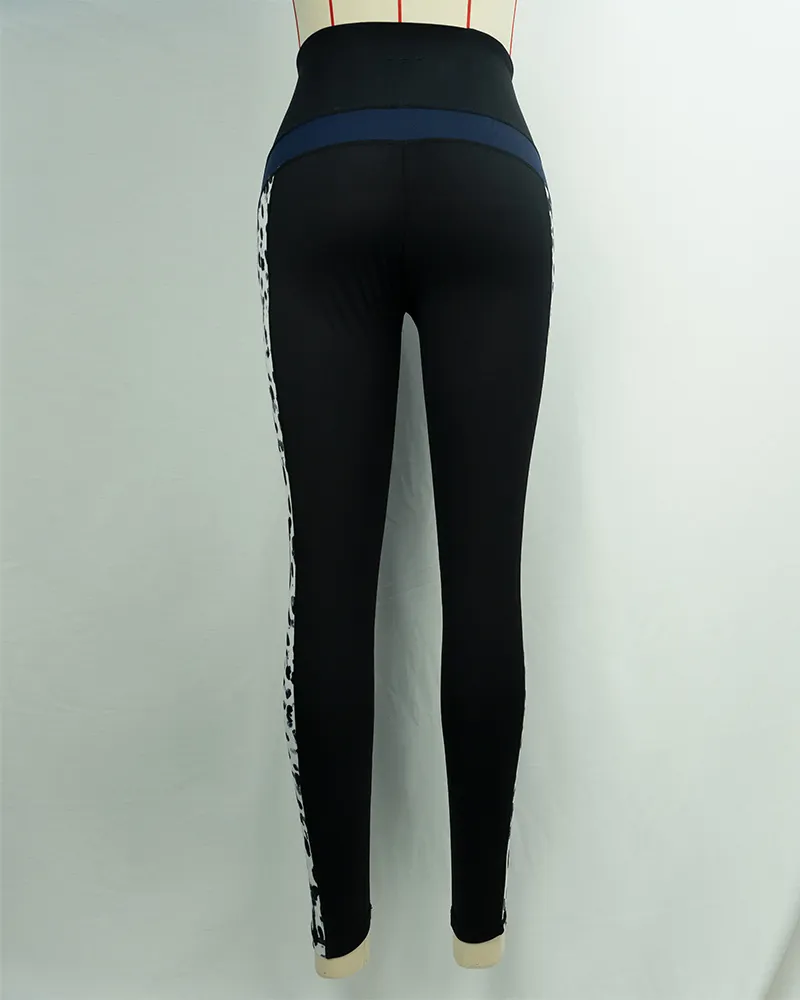 Black Leopard Print Yoga Pants