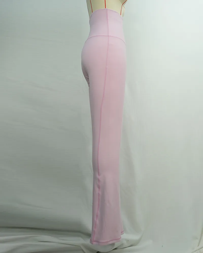 Blush-Pink Seamless Flow Yoga Wide-Leg Pants (3)