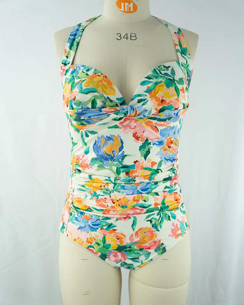 Floral Print One-Piece Swimsuit