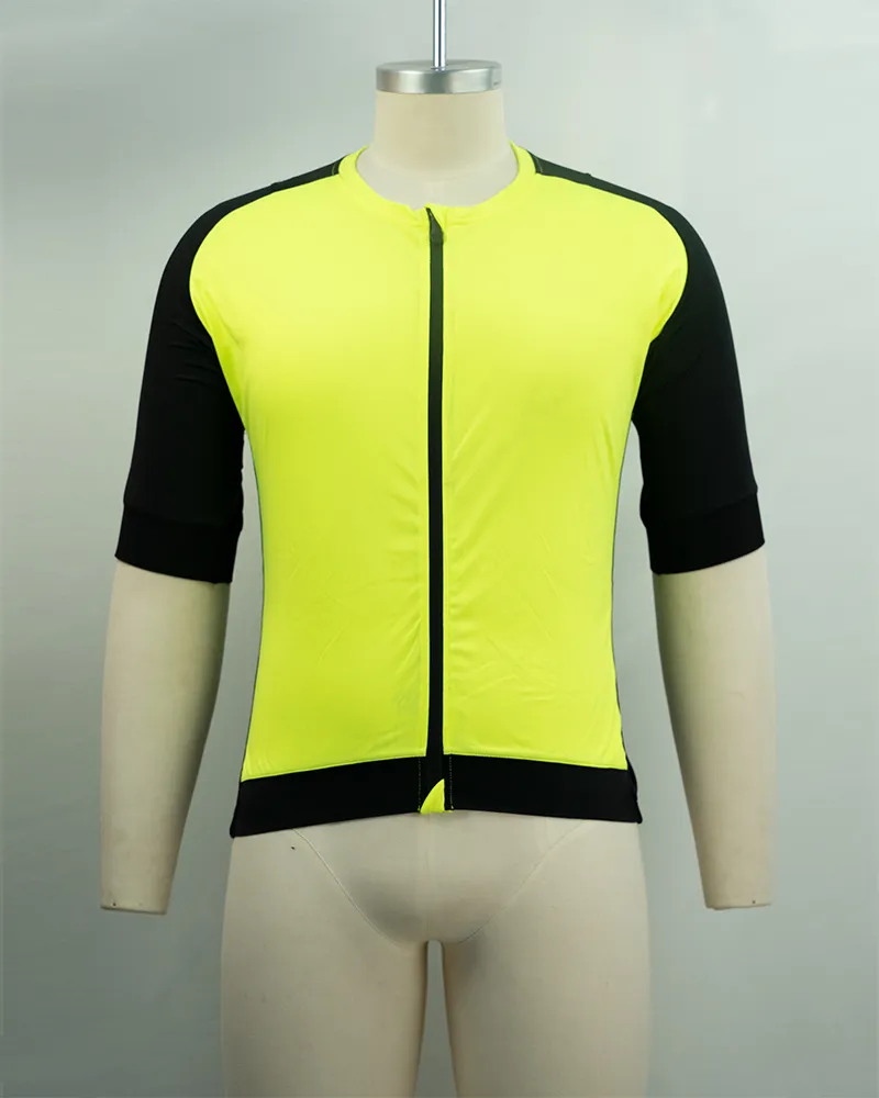 High-Visibility Neon Yellow Cycling Jersey