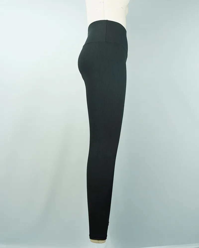 High-Waist Black Vertical Stripe Yoga Pants (2)