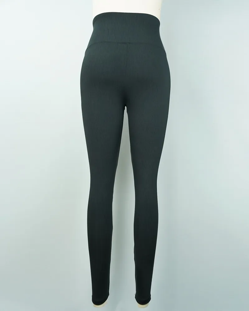 High-Waist Black Vertical Stripe Yoga Pants (3)