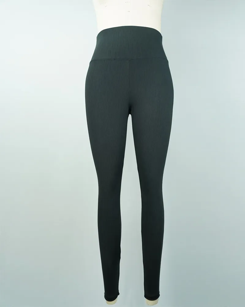 High-Waist Black Vertical Stripe Yoga Pants