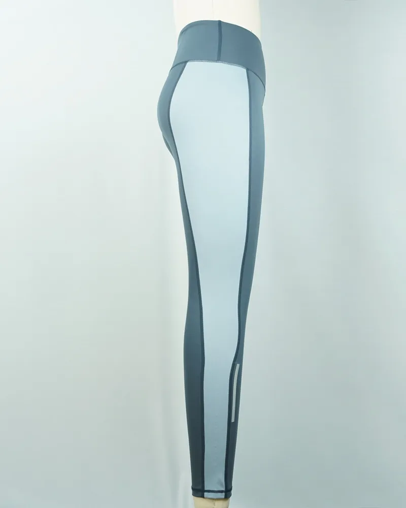 High-Waist Teal and White Yoga Pants (2)