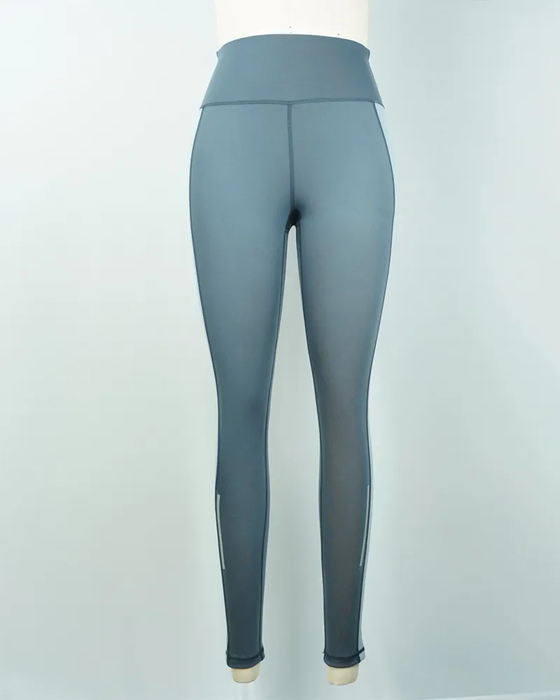 High-Waist Teal and White Yoga Pants