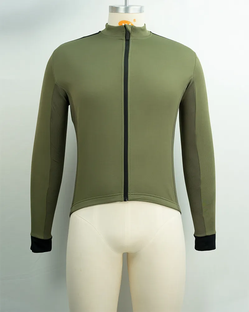 Olive Green Long Sleeve Cycling Jersey