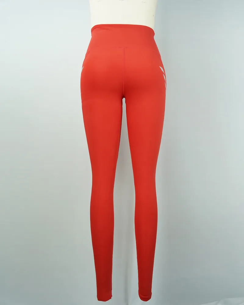 Orange Red Streamlined Yoga Pants (3)