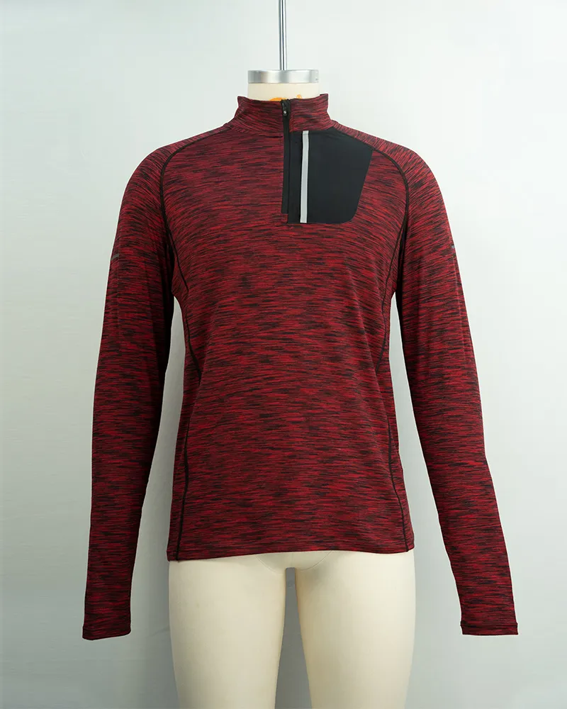 Red Long Sleeve Running and Cycling Top