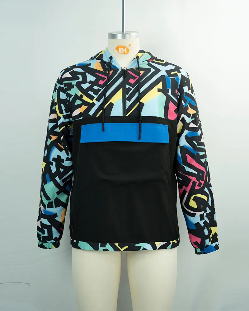 Vibrant Abstract Print Sports Jacket