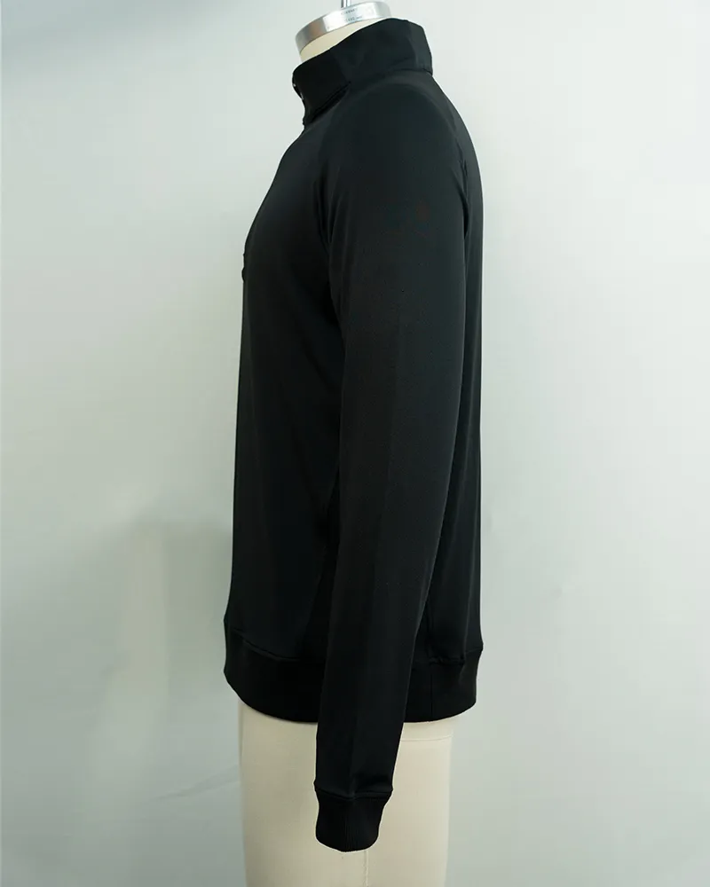 Men’s Black Quarter-Zip Long Sleeve Top (2)