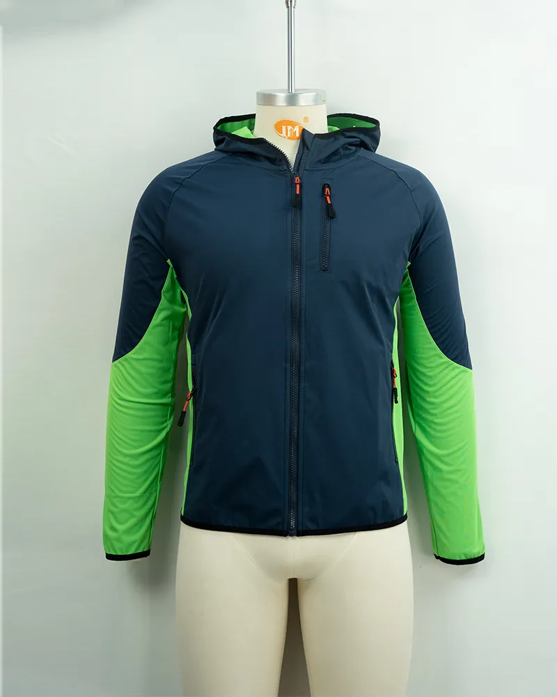 Men’s Breathable Navy & Neon Green Sports Jacket – Ideal for Outdoor Activities