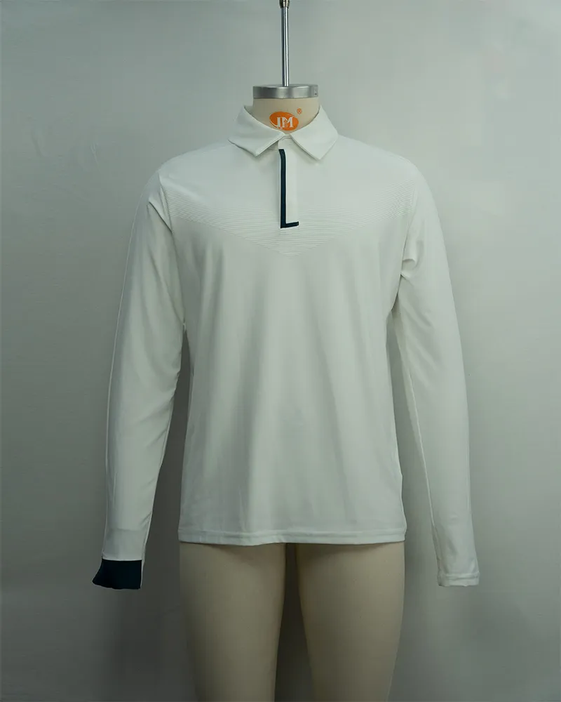 Men’s White Long Sleeve Polo Shirt