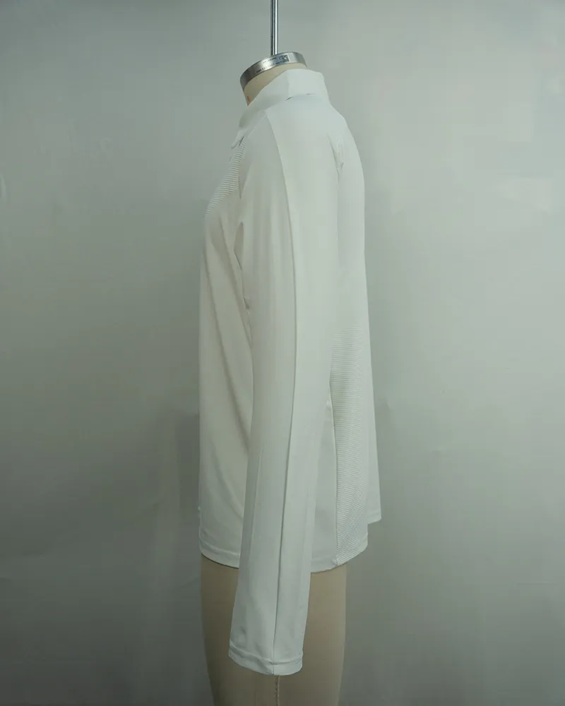 Men’s White Long Sleeve Polo Shirt (2)