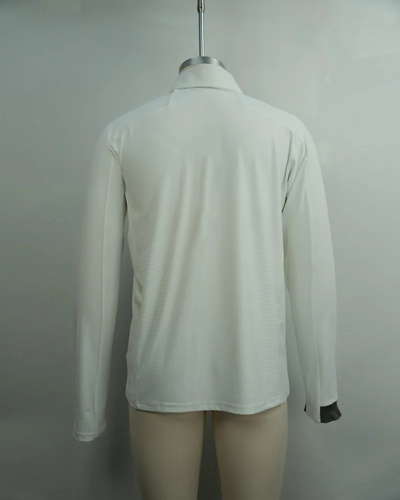 Men’s White Long Sleeve Polo Shirt (3)