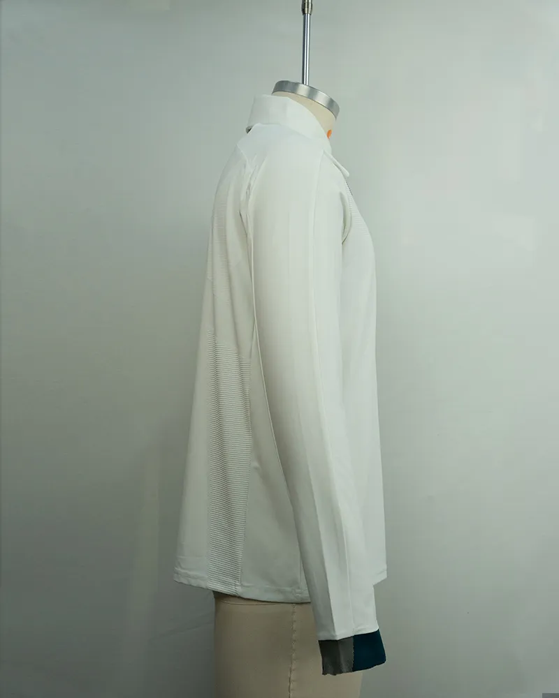 Men’s White Long Sleeve Polo Shirt (4)