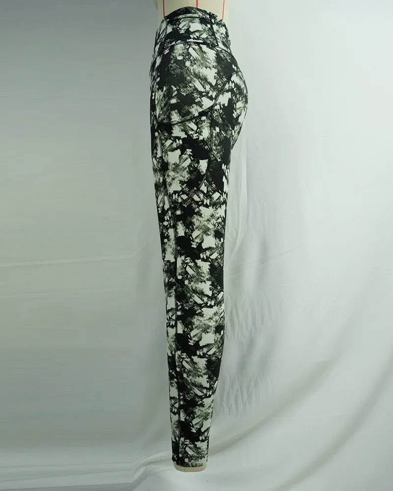 Women`s Dark Green High Waist Yoga Pants (2)