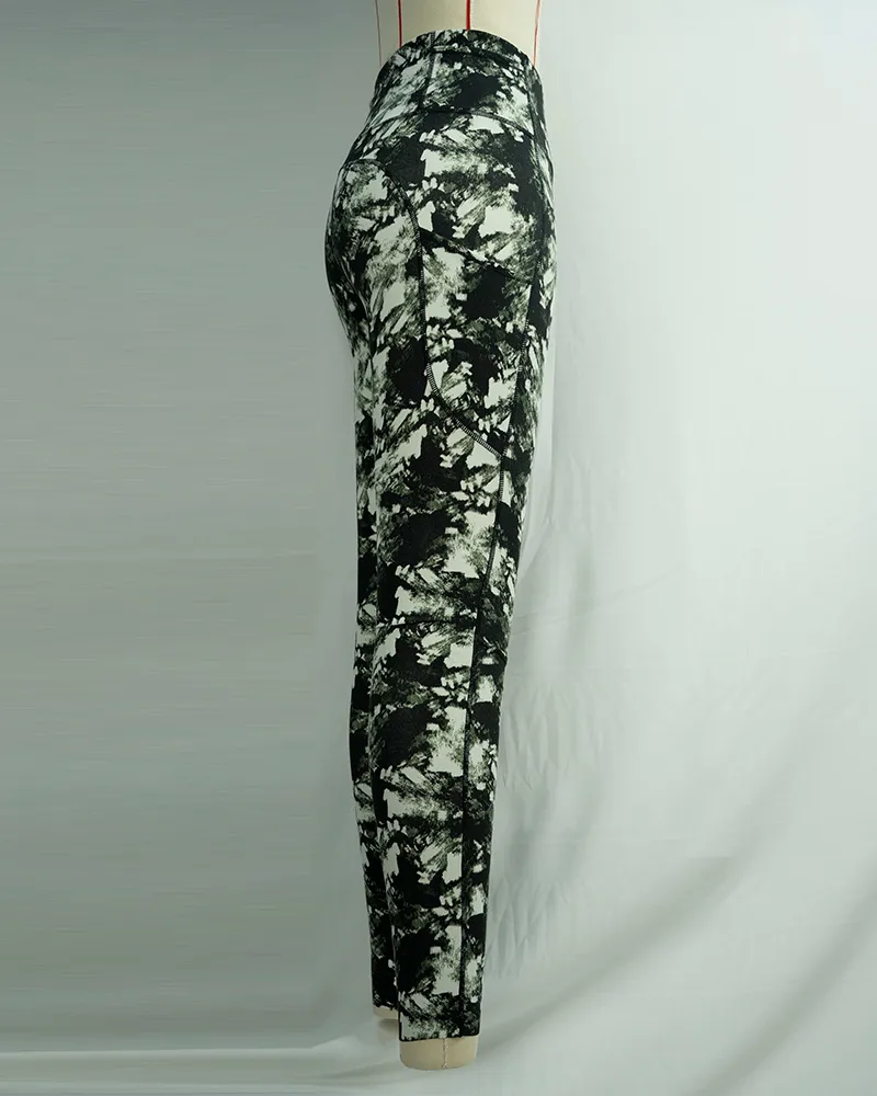 Women`s Dark Green High Waist Yoga Pants (3)