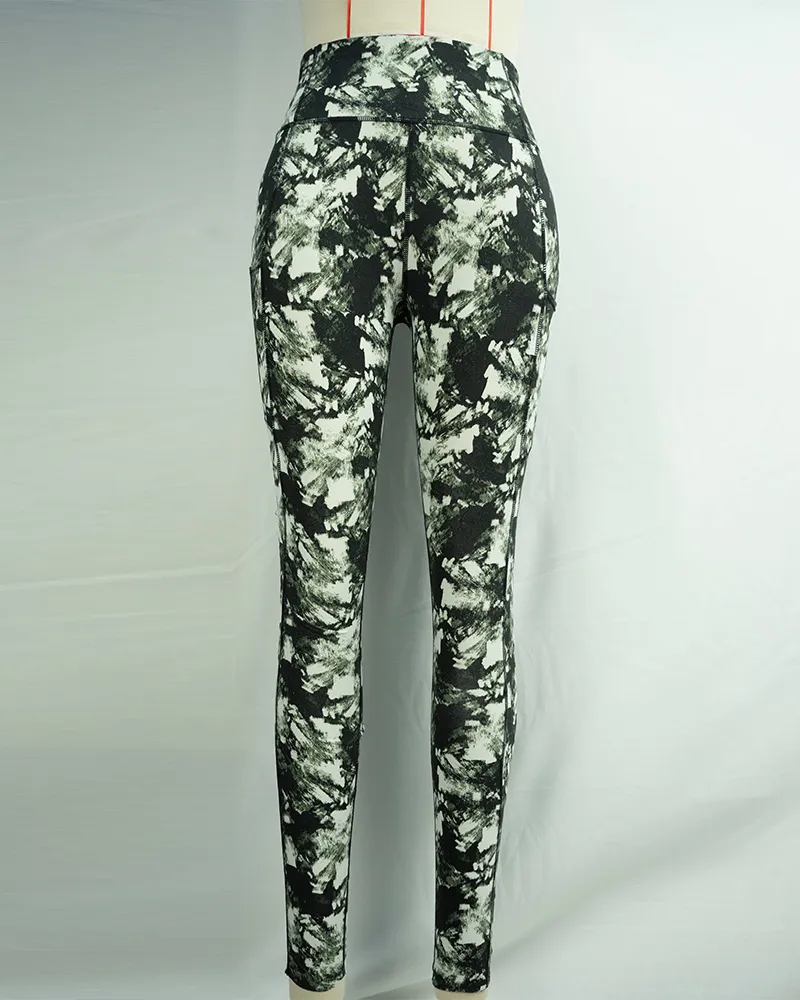 Women`s Dark Green High Waist Yoga Pants