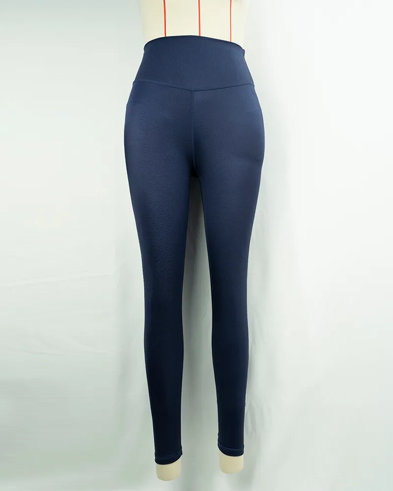 Women`s High Waist Navy Blue Yoga Pants
